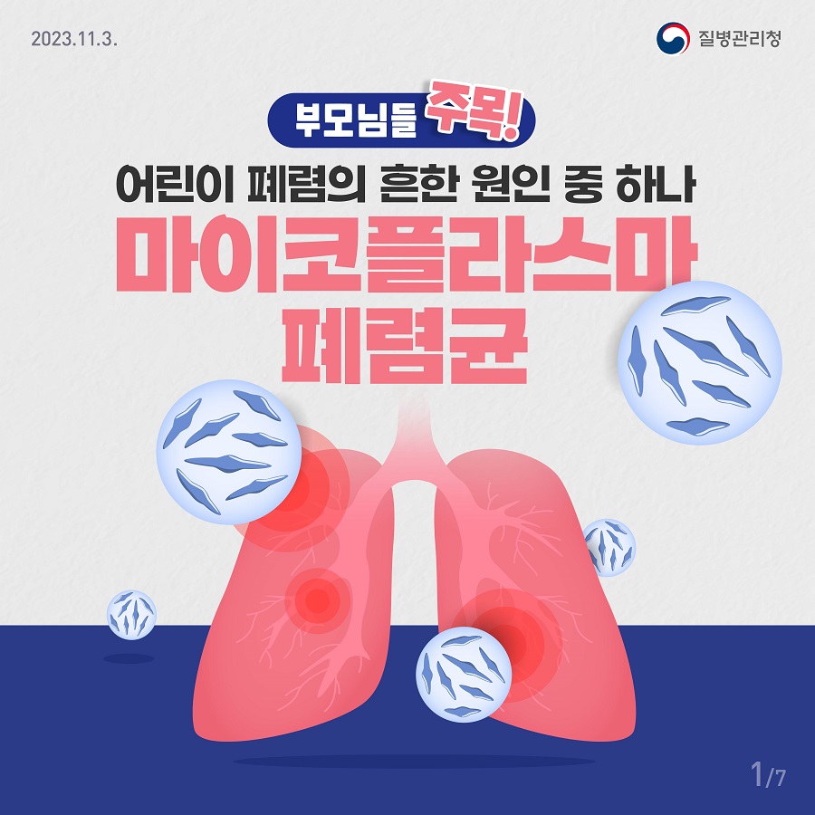 어린이와 부모님 주목! 어린이 폐렴의 가장 흔한 원인 마이코플라스마 폐렴균